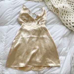 Champagne Shiny Slip Dress